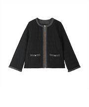 配色中綿ショートブルゾン レディース