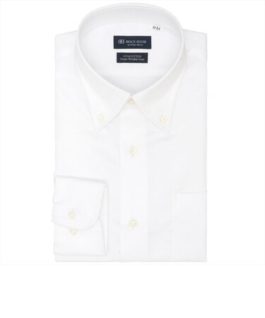 【超形態安定】 ボタンダウン 長袖 形態安定 綿100% ワイシャツ