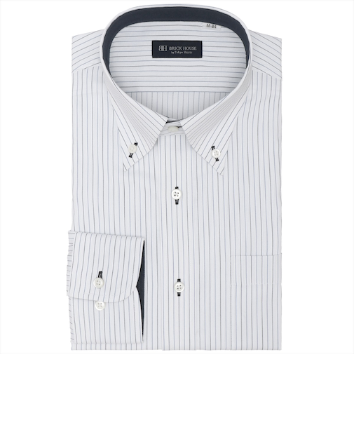 【透け防止】 ボタンダウン 長袖 形態安定 ワイシャツ