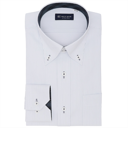 【透け防止】 ボットーニ 長袖 形態安定 ワイシャツ