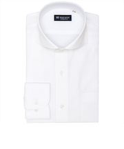 【透け防止】 ホリゾンタルワイド 長袖 形態安定 ワイシャツ