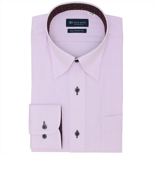 【超形態安定・大きいサイズ】 スナップダウン 長袖 形態安定 ワイシャツ