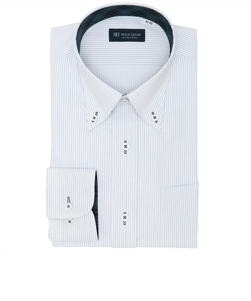 【透け防止・大きいサイズ】 ボタンダウン 長袖 形態安定 ワイシャツ