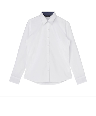 【透け防止】 レギュラー 長袖 形態安定 レディースシャツ