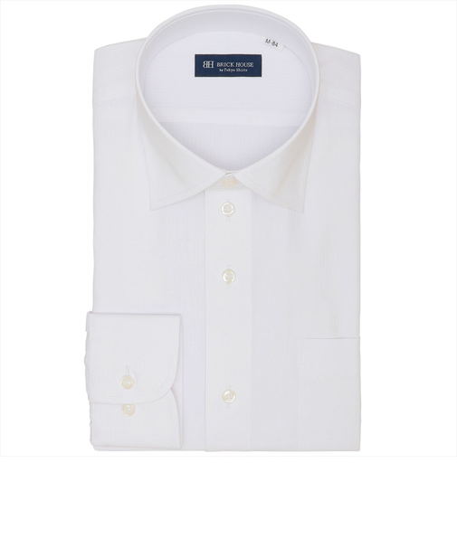 【透け防止】 ワイド 長袖 形態安定 ワイシャツ