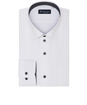 【透け防止】 ワイド 長袖 形態安定 ワイシャツ