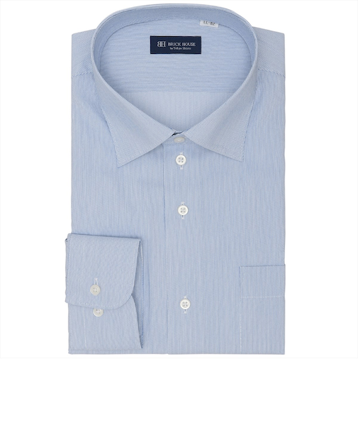 【透け防止】 ワイド 長袖 形態安定 ワイシャツ