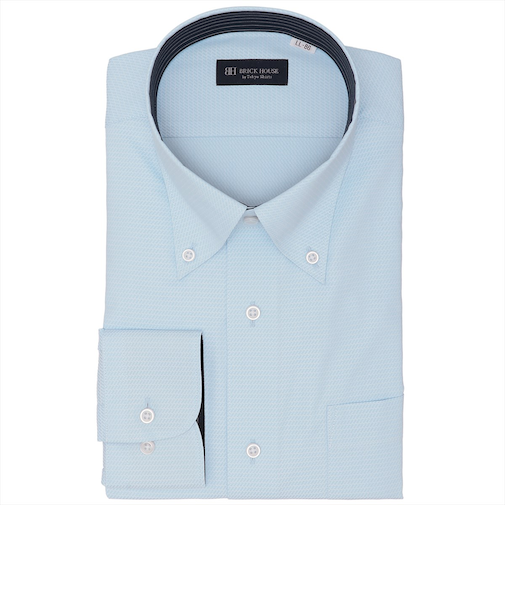 【透け防止】 ボタンダウン 長袖 形態安定 ワイシャツ