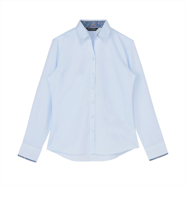 【透け防止】 スキッパー 長袖 形態安定 レディースシャツ