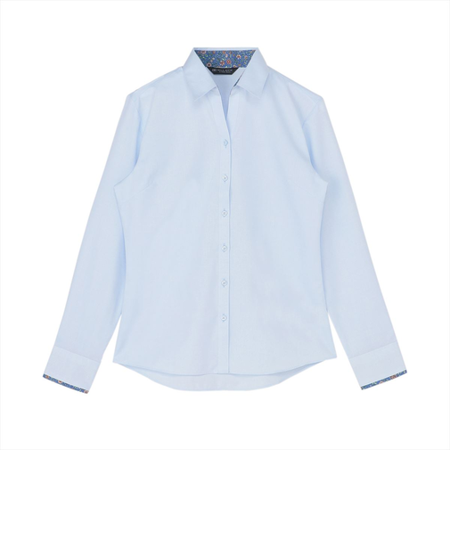 【透け防止】 スキッパー 長袖 形態安定 レディースシャツ