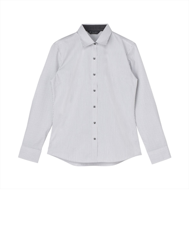 【透け防止】 ワイド 長袖 形態安定 レディースシャツ