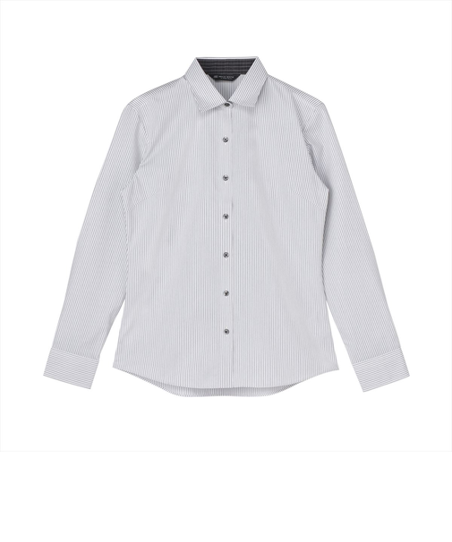 【透け防止】 ワイド 長袖 形態安定 レディースシャツ