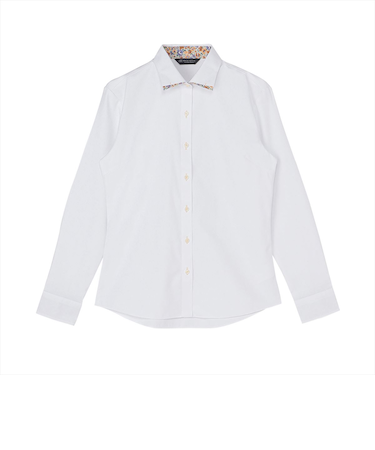 【透け防止】 ワイド 長袖 形態安定 レディースシャツ