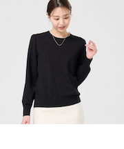 リンクス柄 ニットプルオーバー レディース