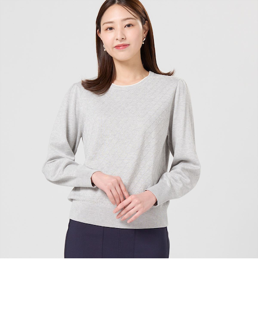 リンクス柄 ニットプルオーバー レディース