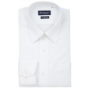 【透け防止・白無地・大きいサイズ】 レギュラー 長袖 形態安定 綿100% ワイシャツ