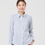 【Pitta Re:)】 カジュアルシャツ Wガーゼ 長袖 綿100% レディース