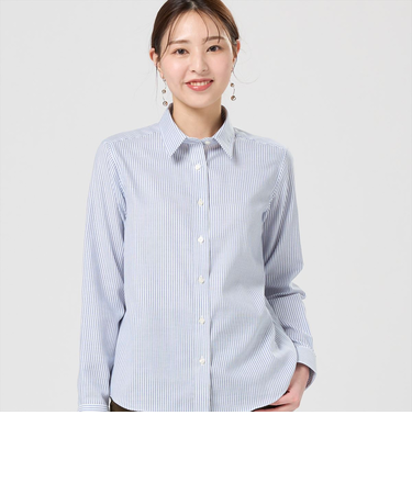 【Pitta Re:)】 カジュアルシャツ Wガーゼ 長袖 綿100% レディース