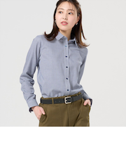 【Pitta Re:)】 カジュアルシャツ Wガーゼ 長袖 綿100% レディース