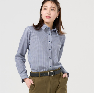 【Pitta Re:)】 カジュアルシャツ Wガーゼ 長袖 綿100% レディース