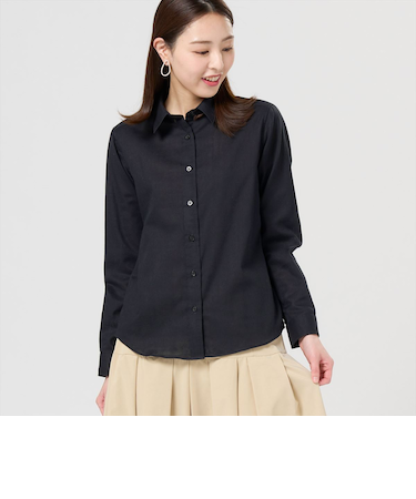 【Pitta Re:)】 カジュアルシャツ Wガーゼ 長袖 綿100% レディース