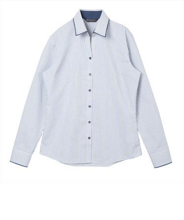 【透け防止】 スキッパー 長袖 形態安定 レディースシャツ