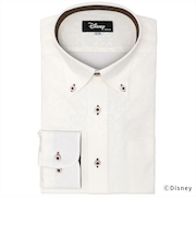 【ディズニー】 ボタンダウン 長袖 形態安定 ニットシャツ ストレッチ