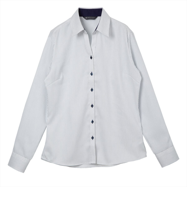 【超形態安定】 スキッパー 長袖 形態安定 綿100% レディースシャツ