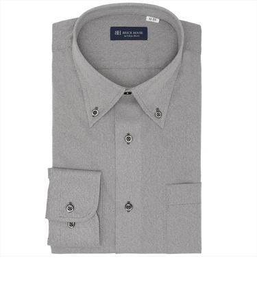 【ストレッチ】 ボタンダウン 長袖 形態安定 ニットシャツ