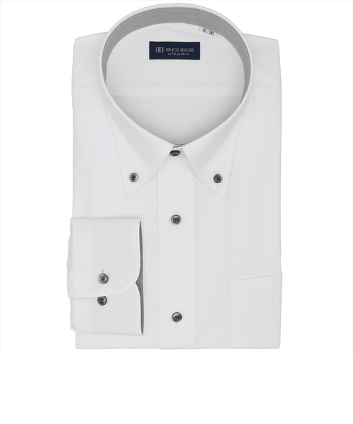 【透け防止・大きいサイズ】 ボタンダウン 長袖 形態安定 ワイシャツ