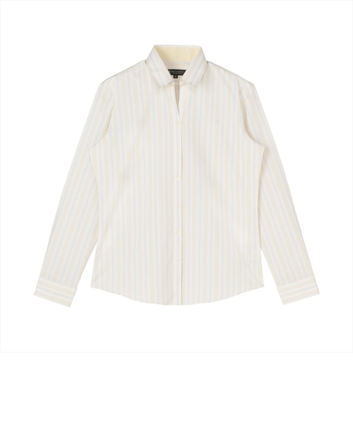 【透け防止】 スキッパー 長袖 形態安定 レディースシャツ