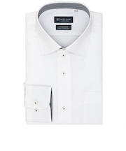 【超形態安定】 ワイド 長袖 形態安定 綿100% ワイシャツ