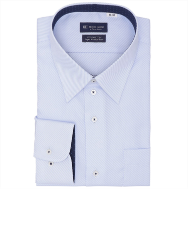 【超形態安定・大きいサイズ】 レギュラー 長袖 形態安定 綿100% ワイシャツ