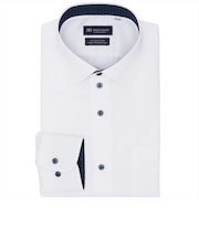 【超形態安定】 ワイド 長袖 形態安定 綿100% ワイシャツ