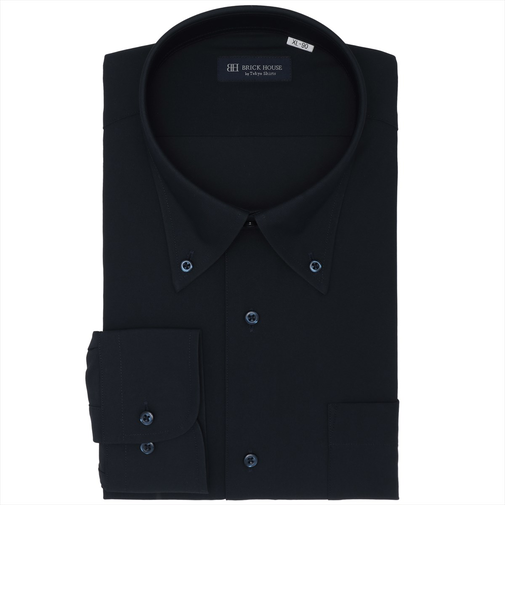 【ストレッチ・大きいサイズ】 ボタンダウン 長袖 形態安定 ニットシャツ