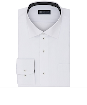 【お仕事応援】【透け防止】 ワイド 長袖 形態安定 ワイシャツ