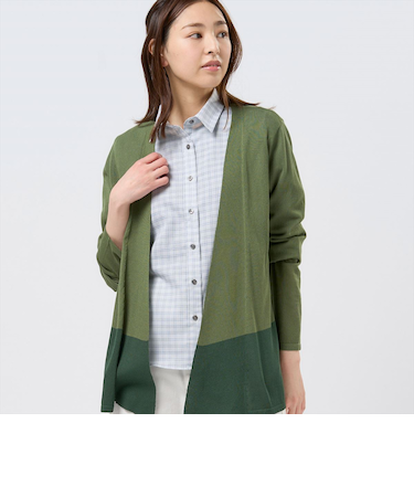 ニット 配色トッパーカーディガン レディース