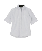 【吸水速乾】 スキッパー 五分袖 形態安定 レディースシャツ