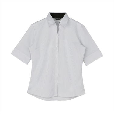 【吸水速乾】 スキッパー 五分袖 形態安定 レディースシャツ