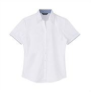 【透け防止】 スキッパー 半袖 形態安定 レディースシャツ