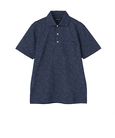 ポロシャツ 小花柄プリント 半袖 メンズ