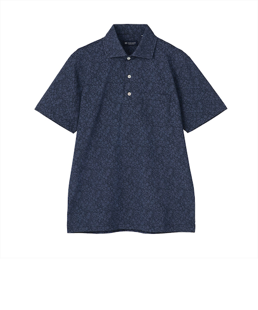 ポロシャツ 小花柄プリント 半袖 メンズ