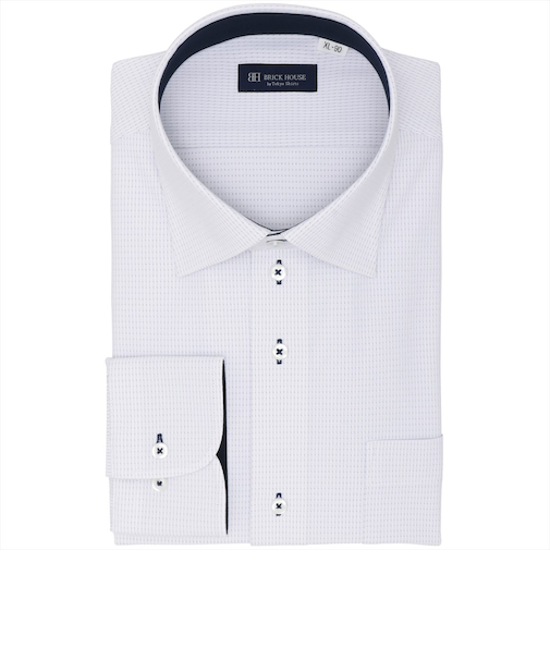 【ストレッチ・大きいサイズ】 ワイド 長袖 形態安定 ニットシャツ