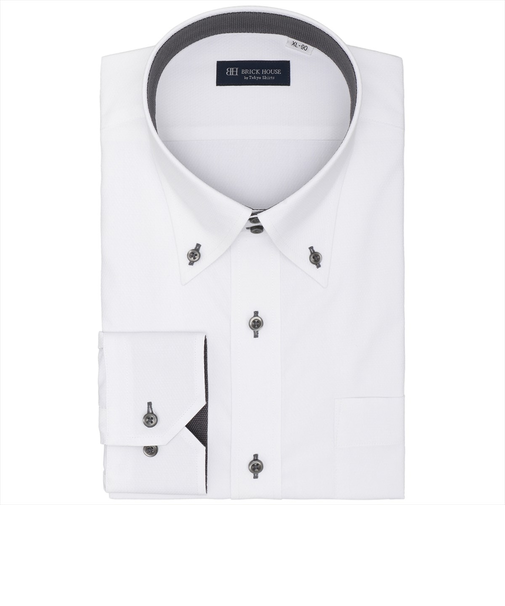 【透け防止・大きいサイズ】 ボットーニ 長袖 形態安定 ワイシャツ