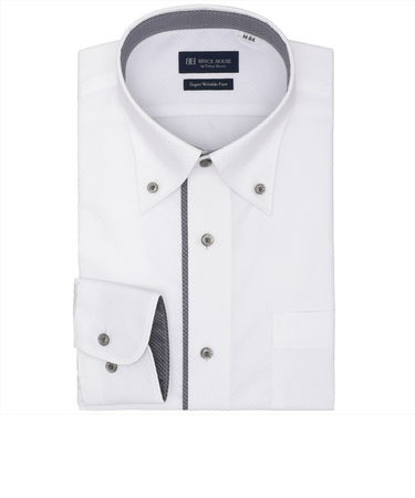 【超形態安定】 ボタンダウン 長袖 形態安定 ワイシャツ