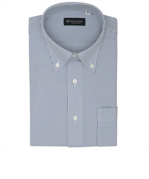 【ストレッチ】 ボタンダウン 半袖 形態安定 ニットシャツ