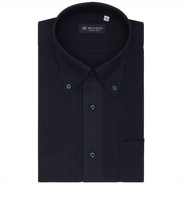 【ストレッチ】 ボタンダウン 半袖 形態安定 ニットシャツ