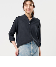 【Pitta Re:)】 カジュアルシャツ Wガーゼ 七分袖 綿100% レディース