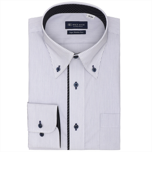 【超形態安定】 ボタンダウン 長袖 形態安定 ワイシャツ