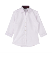 【超形態安定】 スキッパー 七分袖 形態安定 綿100% レディースシャツ